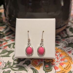 Pink and Silver Earrings